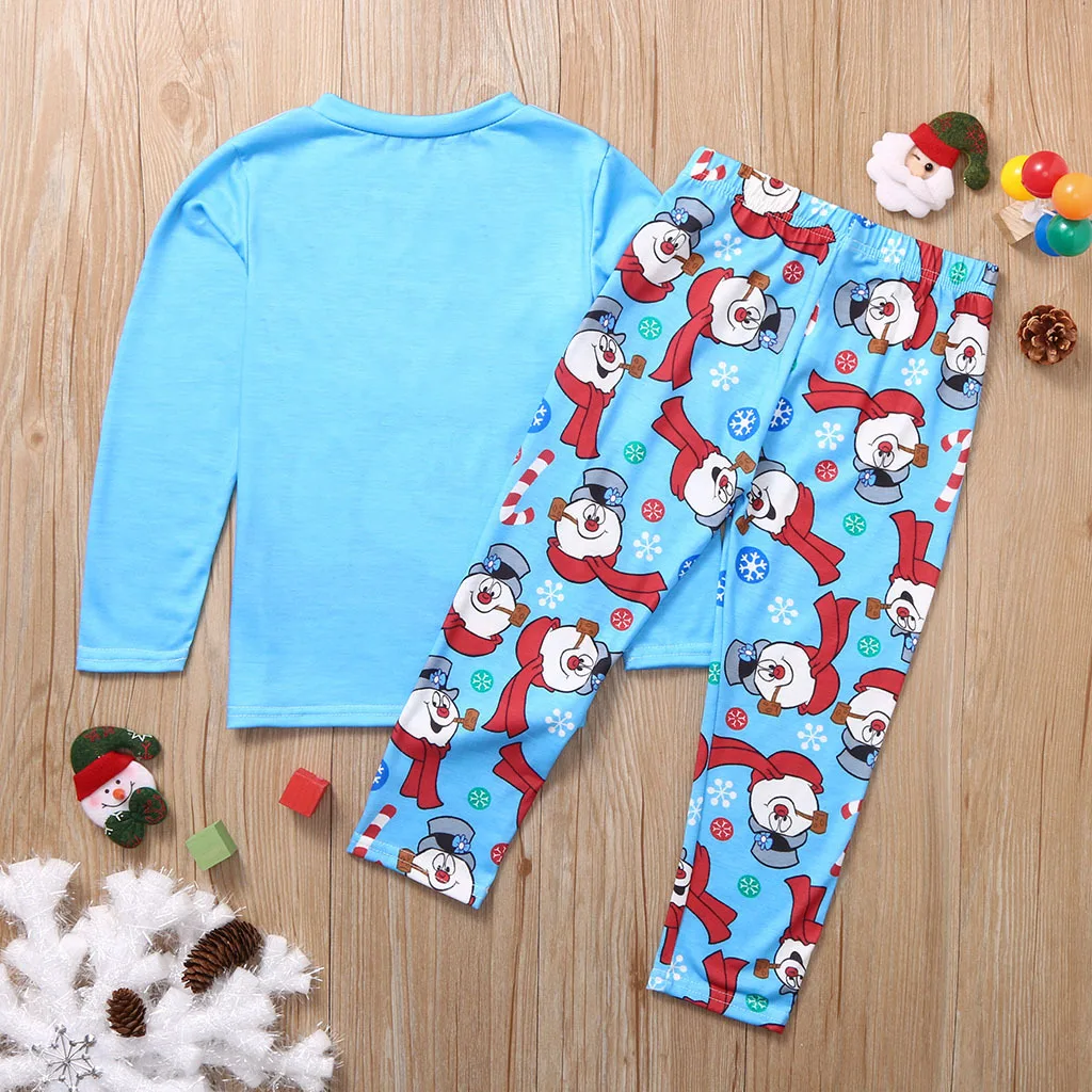 Рождественский семейный пижамный комплект; синий комбинезон с принтом снежной погоды; одежда для сна; одинаковые комплекты для мамы и папы; одежда для мамы и ребенка; костюм