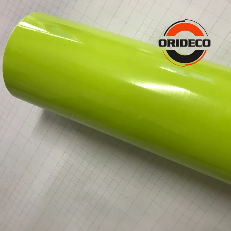 fluorescent yellow glossy vinyl wraps