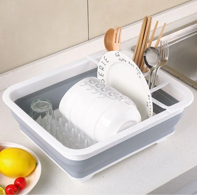 Foldable Dish Rack Kitchen Storage Holder Drainer Bowl Tableware Plate Portable Drying Home Shelf Dinnerware Organizer | Дом и сад