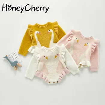 

Autumn baby girl bodysuits Babies' Knit Jumpsuit Days bodysuit Sweater Princess Crawling Clothes
