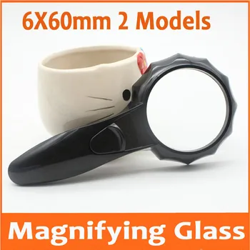 

6X60mm Children Students Insect Viewer Gift LED Reading Magnifier Magnifying Glass Illuminated 6 Times Handheld Loupe with Lamps
