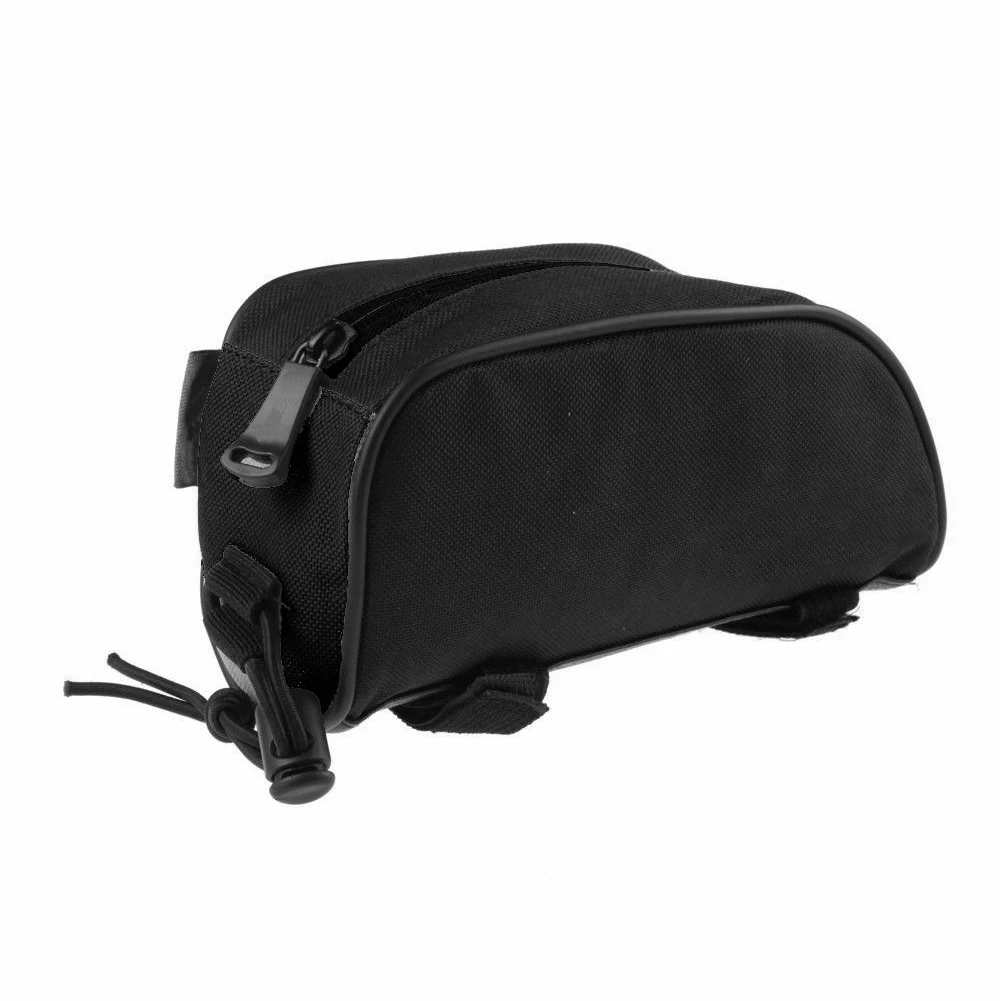 Черный 1L Cycling Portable Training Front Pouch Accessories Zipper Magic Sticker Light Top Tube Bag Bike Frame Storage Large Capacity - Цвет: Черный