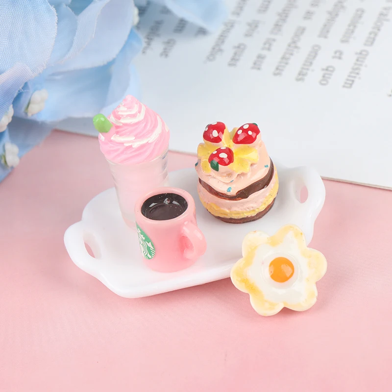 Новинка 1/12 Миниатюрные аксессуары для кукольного домика мини глиняный торт снек имитация десерта еда модель игрушки для украшения кукольного дома 4 шт