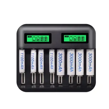 

8 Slots Intelligent LCD Display USB Battery Charger for AA AAA C D Size Battery
