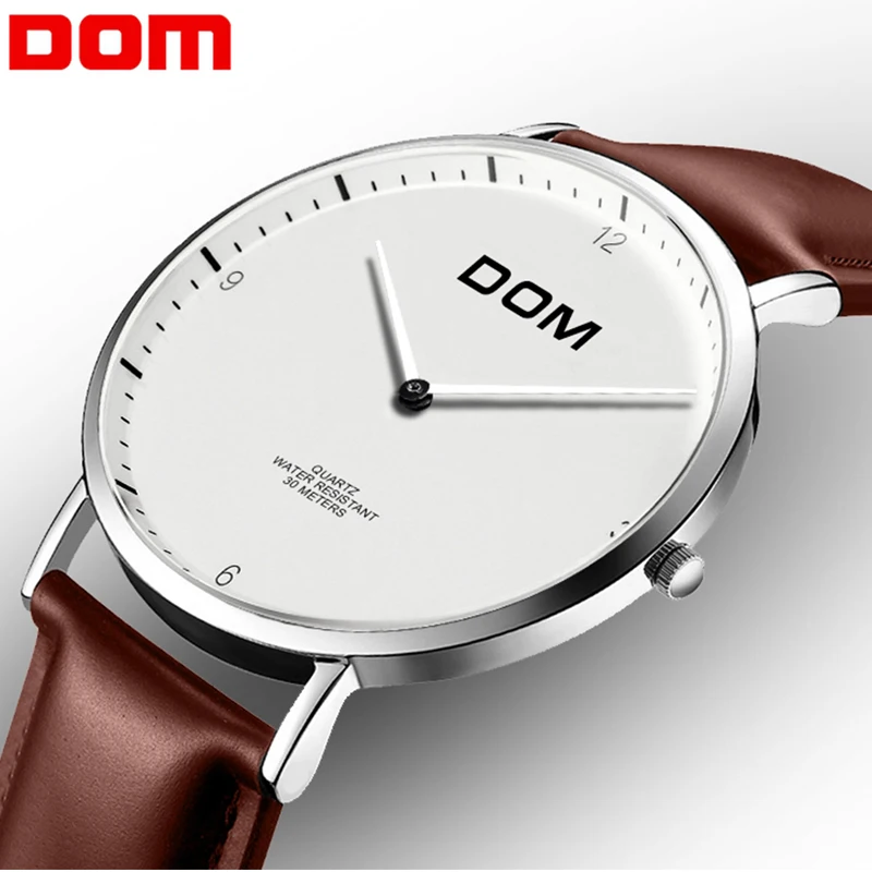 

Lovers Watch Top Brand Luxury Quartz watch Casual quartz-watch leather Mesh strap ultra thin clock male Relog M-36L-7MS DOM
