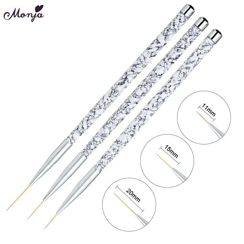 SKU003741 Monja 3 шт./компл. мульти Стиль ногтей Кисть Акриловая арт полоса маникюрный набор стразы французский цветок 3D сетки DIY инструменты для маникюра - Цвет: SKU003741