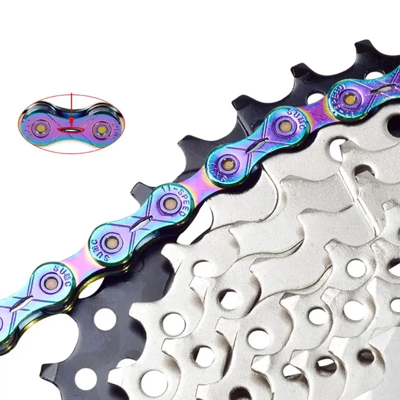 MTB цепь для дорожного велосипеда Красочные 10/11/12S полу-Велосипедное переменной Скорость цепи
