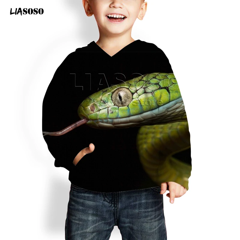 LIASOSO, новинка, 3d принт, животное, змея, унисекс, принт с животными, летняя мода, худи для женщин, мужчин, детей, Забавный пуловер Harajuku, Питон - Цвет: 21