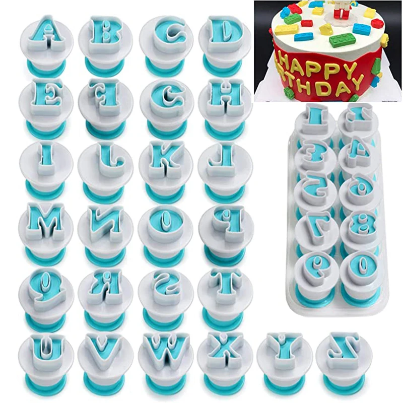 Алфавит цифры Fondant (сахарная) торт пресс-формы для выпекания печенья Форма