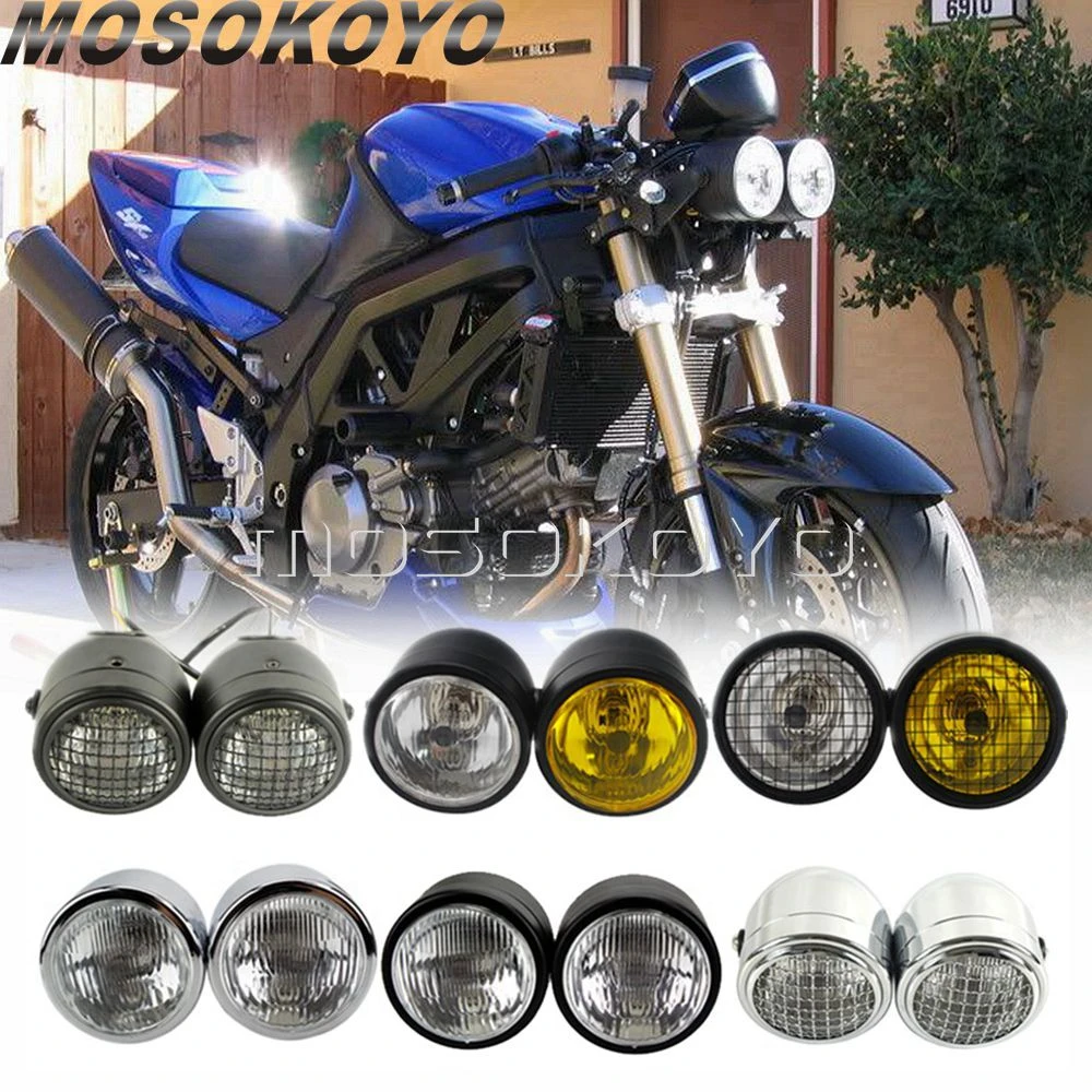 Universal Dominator Grill Twins Dual Headlight Streetfighter Double H4