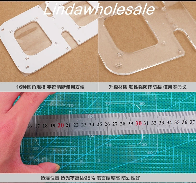 Diy кожаный инструмент округленные делая шаблон угловая линейка