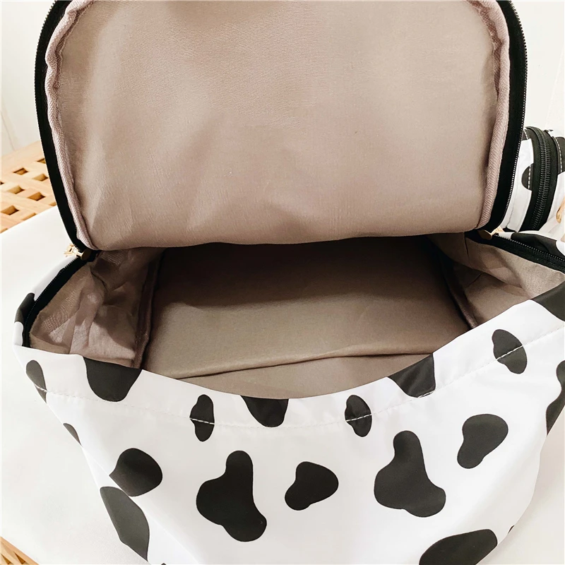 Cow Pattern Backpack For School Teenagers Girls Vintage Casual School Bag Laptop Bagpacks Bookbag Travel Bag Mochila Feminina