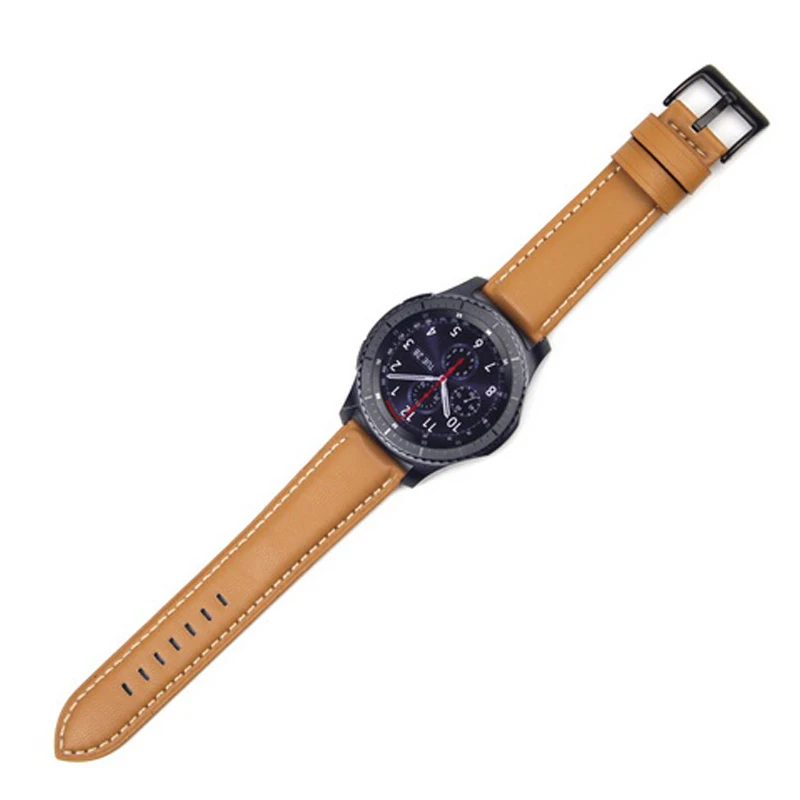 B-Light Brown Gear s4 s3 Frontier ремешок для samsung Galaxy Watch 46 мм 22 мм кожаный браслет correa huawei часы GT ремешок 46 amazfit bip 47 44 - Цвет ремешка: B-Light Brown