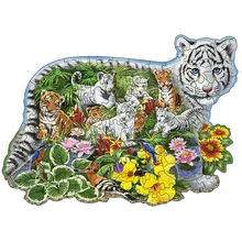 

New Little Tiger Cat Wood Puzzle Toy 100 200 300 Pieces Children Kids Great Gift Box Nightmare Difficulty Wooden Jigsaw Game