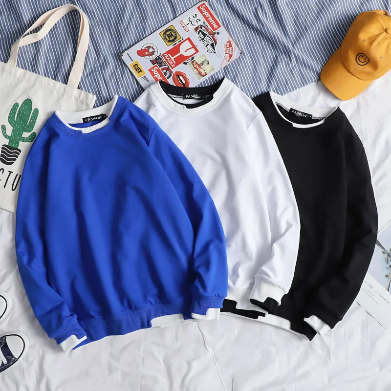 

Men Causal Patchwork Sweatshirt Autumn New O-Neck Long Sleeve Sweatshirts