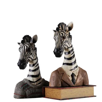 

Nordic Giraffe Zebra Statue Figurine Animals Art Sculpture Resin Art&Craft Home Decoration Accessories For Living Room R2512