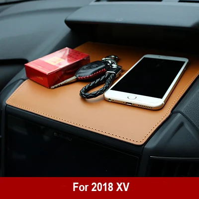 Волоконная кожа приборной панели автомобиля мобильного телефона коврик для subaru forester xv - Название цвета: XV brown