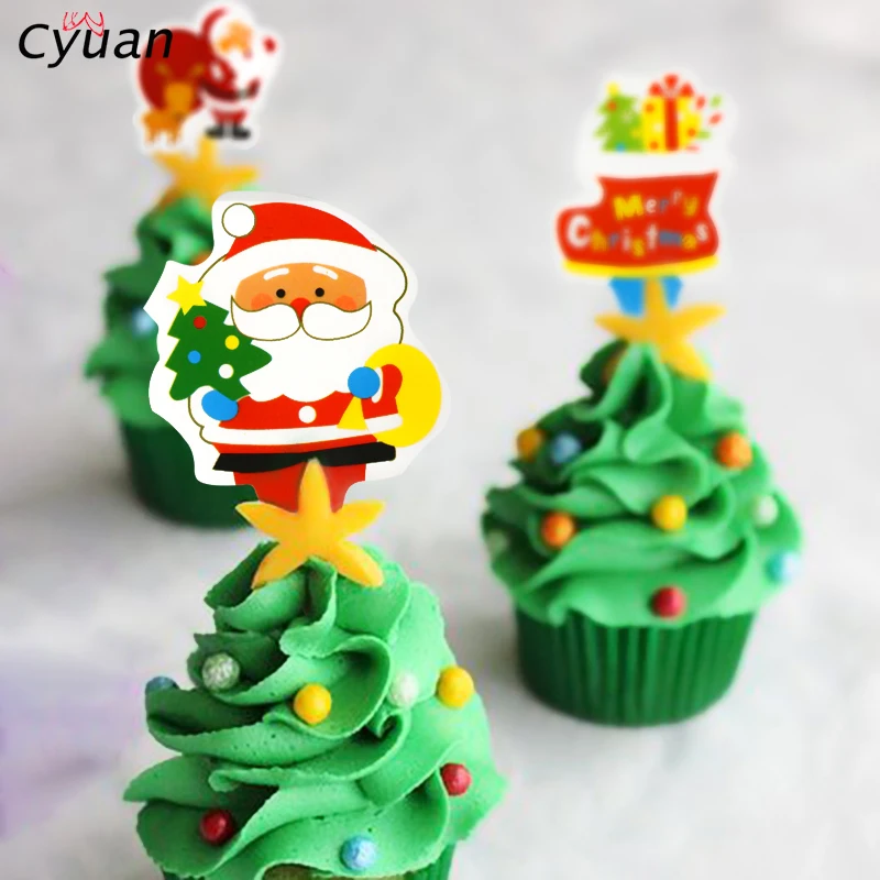 Cyuan 50 шт. кексы маленький флаг маленькое украшение для торта, кухня для выпечки необходимые красивые рождественские Креативные украшения DIY