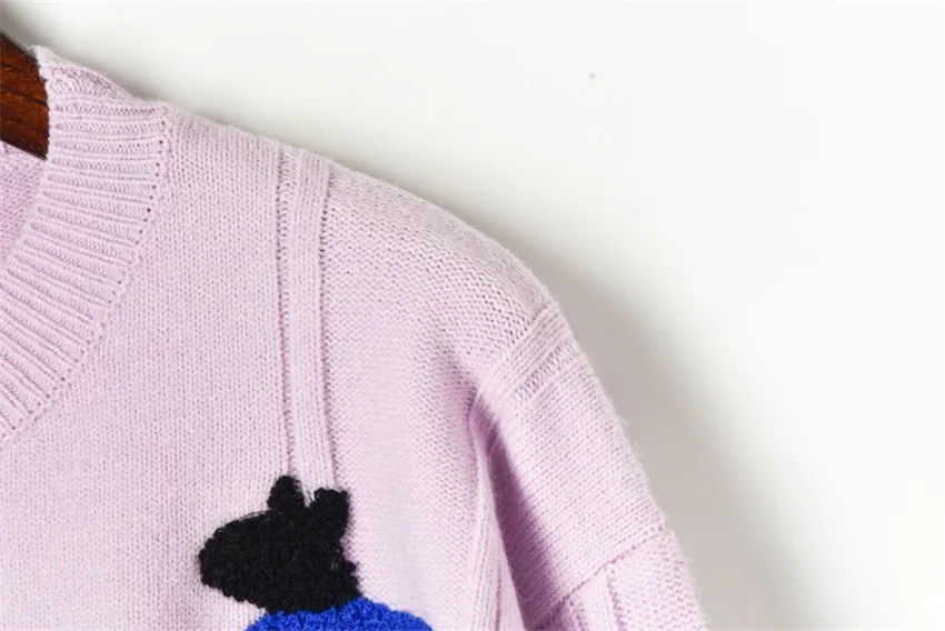 Зимний свитер женский длинный рукав Милая мультяшная овечка свитера Женский вязаный пуловер Джемпер Pull Femme Sueter Mujer