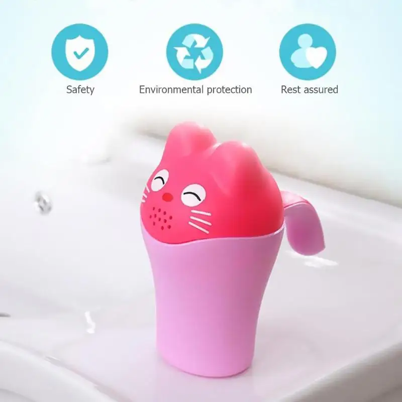 Мультфильм кошка Купание Душ чашка новорожденный детский шампунь Bailer воды ковш