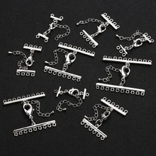 2sets/lot 1/2/3/4/5/6/8/9/10 Reihen End Fastener Verschlüsse Karabiner Für Armbänder Halskette Anschlüsse DIY Schmuck Machen