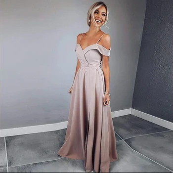 

New Evening Dress Long 2020 Off the Shoulder High Quality Satin Formal Dress Plus Size Robe Real Photo Soiree vestidos de festa