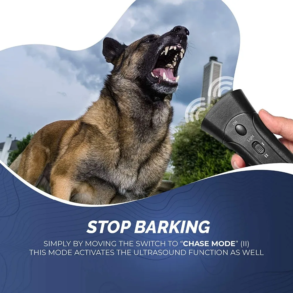 Pet Dog Repeller Anti Barking Stop Bark Training Device Trainer LED Ultrasonic Anti Barking Ultrasonic Without Battery-4