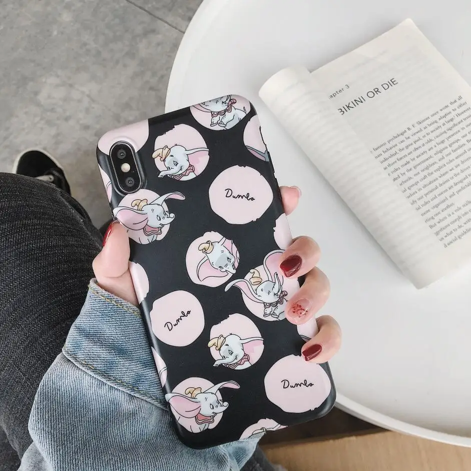 Милый простой мультфильм волна точка Dumbo IMD для iphone 6 6S 7 7plus 8 8Plus iphone X XR MAX чехол для телефона - Цвет: xiaofeixiang