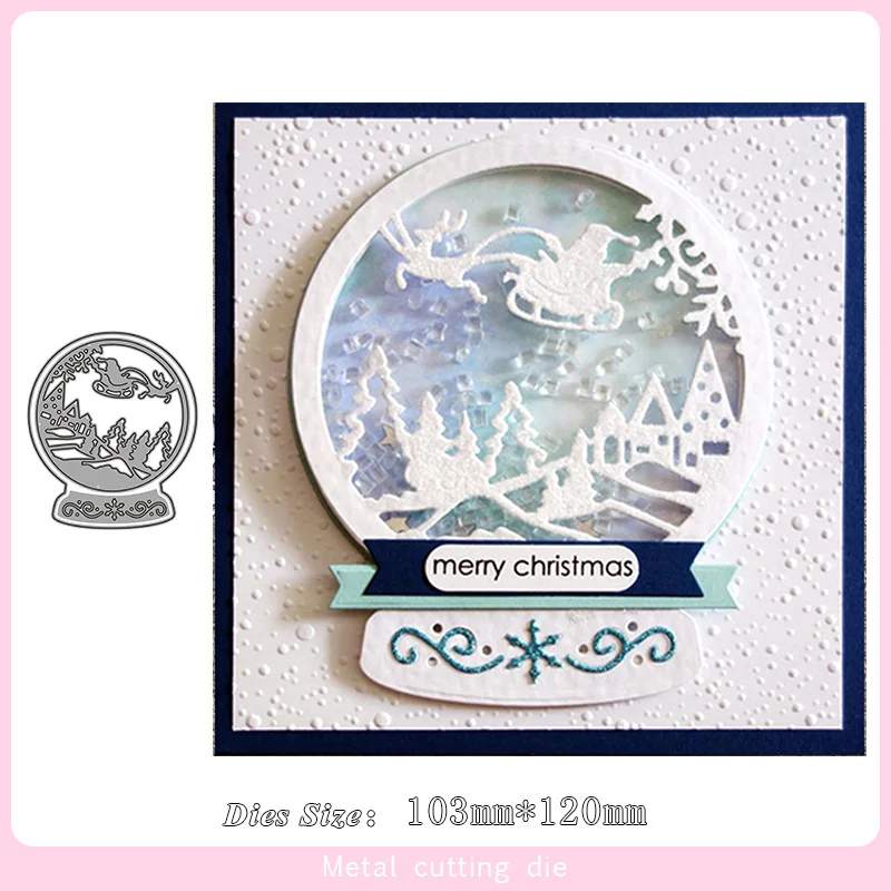 Santa Snow Globe Metal Cutting Dies for DIY Scrapbooking Photo Album