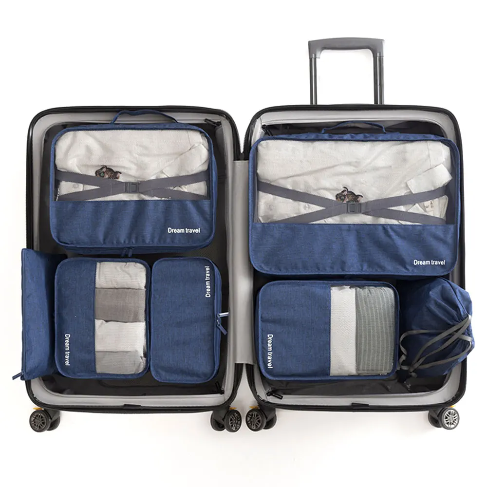 

7Pcs/set Travel Luggage Organizer Clothes Finishing Kit Storage Bag Cosmetic toiletrie Storage Bag Home Travel Accessories