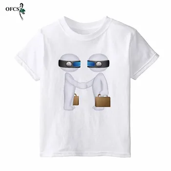 

Children's Short Sleeve T-shirt Cotton Cartoon Action White T-shirts Boy And Girls Tops Shirts Teenagers Retail Summer Tee 3-12T