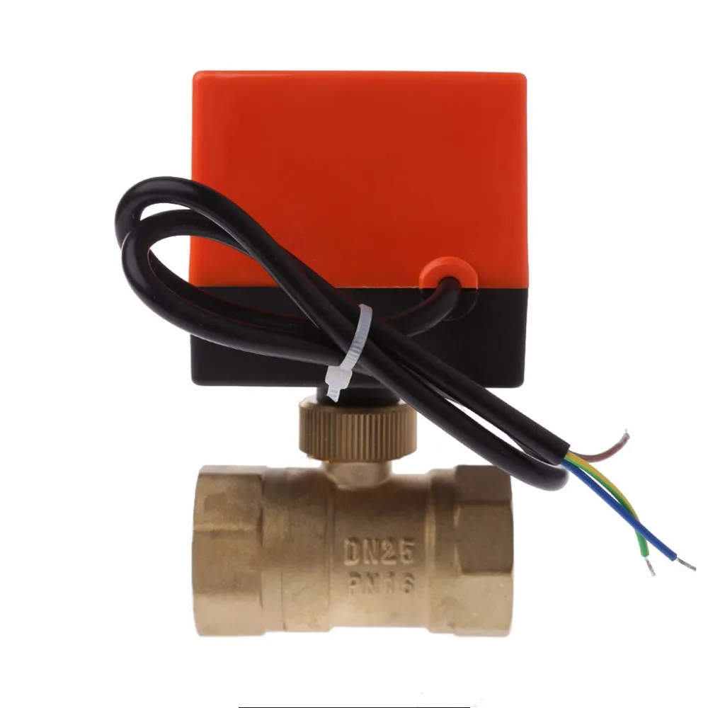 DN15/DN20/DN25 Электрический латунный шаровой клапан DN20 AC 220V двухсторонняя 3 провода с