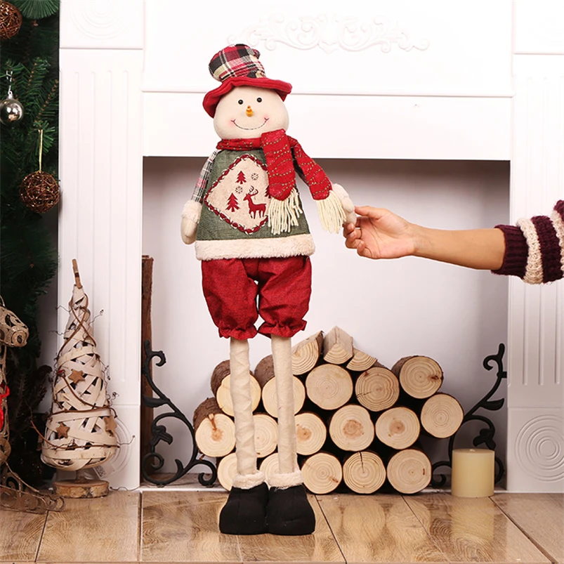 Snowman 82 см выдвижной Санта-Клаус Снеговик Рождественские куклы украшения для рождественской елки статуэтки рождественские украшения - Цвет: Snowman