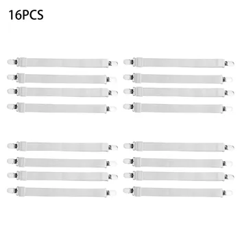 

16pcs Adjustable Elastic Bed Sheet Clip Strap Mattress Cover Corner Holder Clip Fasteners Straps Fasteners Elastic Hook Sets