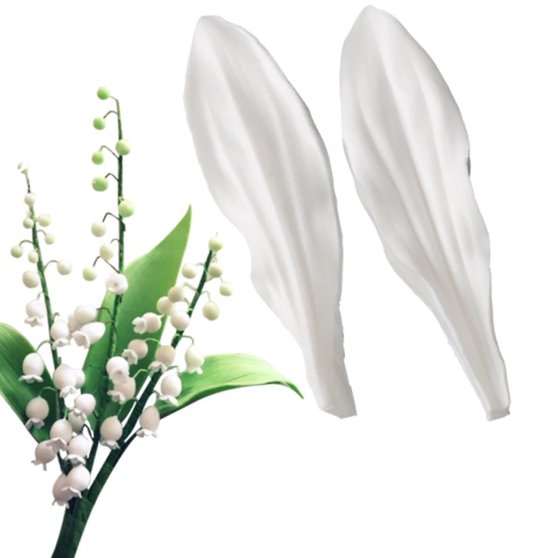 Convallaria Majalis листья формы помадка торты Декор Инструменты, силиконовые формы сахарные изделия шоколадные выпечки инструменты торты Gumpaste Fimo