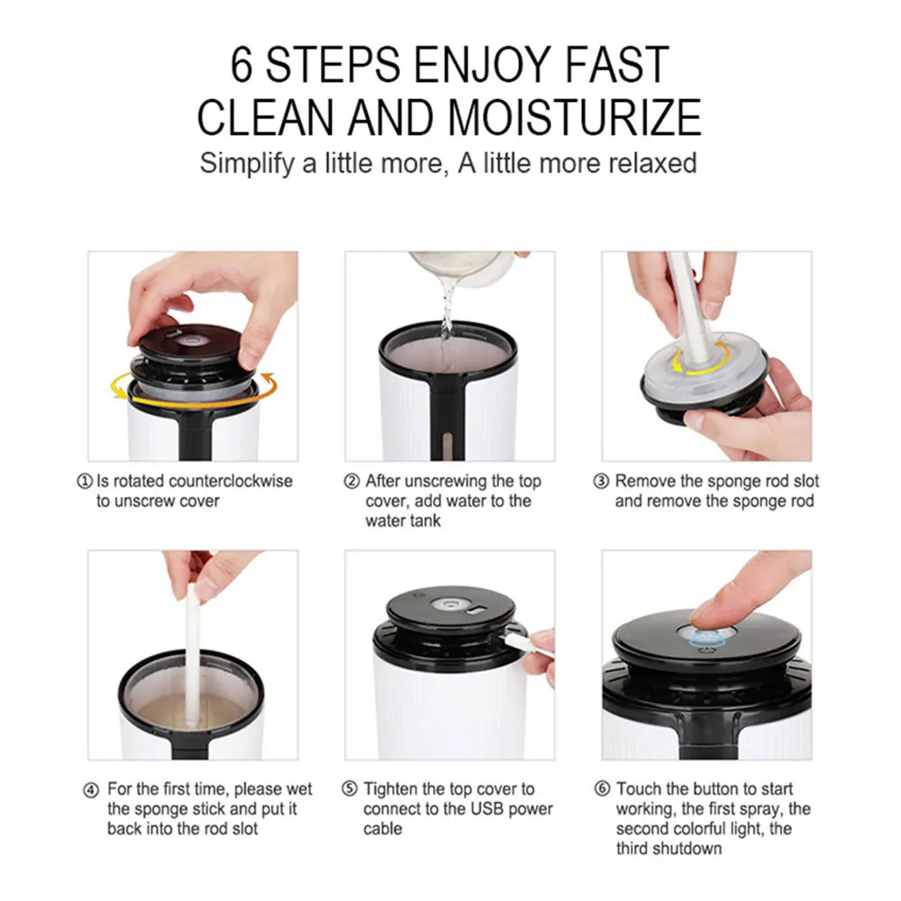 Aroma Diffuser Ultrasonic Humidifier Air Purifier Creative Portable Colorful Light 900ML Bedroom Home Decoration High-Capacity