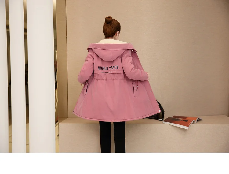 women's cotton coat women's winter jacket in the long section was thin and velvet thickening large size cotton clothing jacket