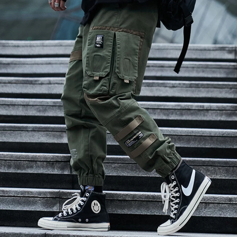 

2020 New Arrival Hot Top Fashion Loose Cotton Pockets Selling Brand Overalls Multi Bag High Street Casual Winter Cargo Pants