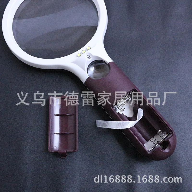 LED lamp racket double mirror reading hand-held new manufacturer explosive creative 108 mm magnifier customization