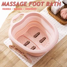 Массажная ванночка для ног Складная портативная ванночка для мытья ног массажное ведро с 4 массажными шариками Уход за ногами для путешествий