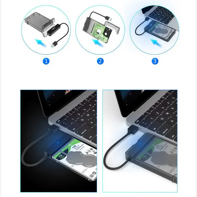 2,5 дюймовый USB 3,0 HDD SSD Корпус чехол SATA жесткий диск коробка твердотельный диск Жесткий диск чехол корпус адаптер 5Gbp
