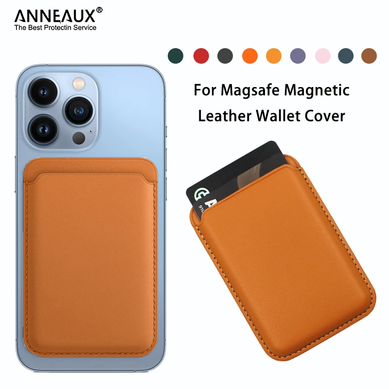 magsafe battery For Magsafe Magnetic Card Holder Case For iPhone 13 11 12 Pro MAX mini Leather Wallet Cover XR XS MAX Card phone Bag Adsorption best magsafe charger