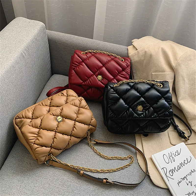 

Bags for women Small bag women 2019 new leisure versatile texture Single Shoulder Messenger Bag Fashion Lingge chain bag