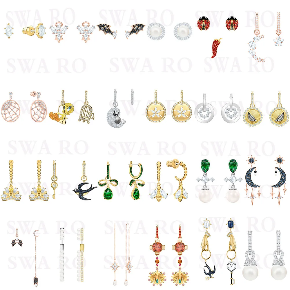 

SWA RO 2019 European Fashion New Listing TAROT MAGIC Pierced Earrings Polar Bear. Swallows Earring for Girlfriends Romantic Gift