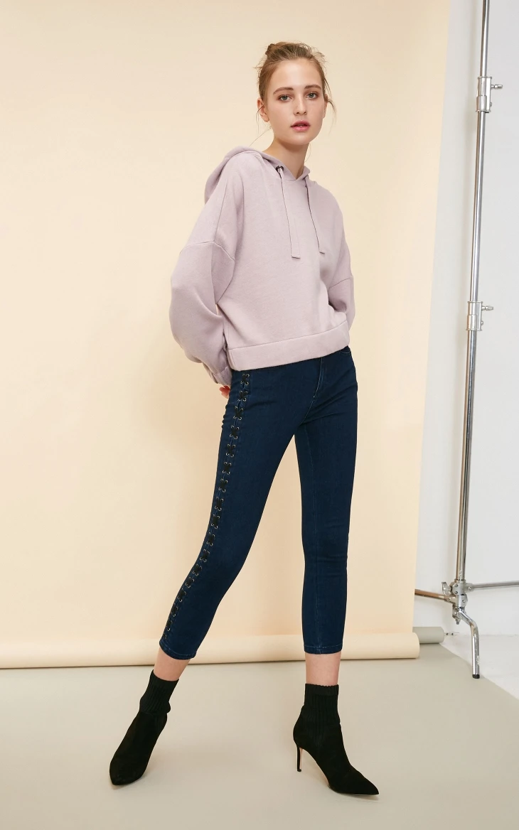 Vero Moda Новое поступление женские джинсы капри со средней талией на шнуровке | 31836I505