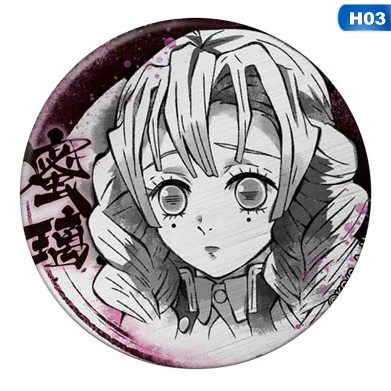 5.8CM Tinplate Tanjirou Icon Collection Breastpin For Backpacks Anime Badges Demon Slayer: Kimetsu No Yaiba Cosplay Brooch Pins