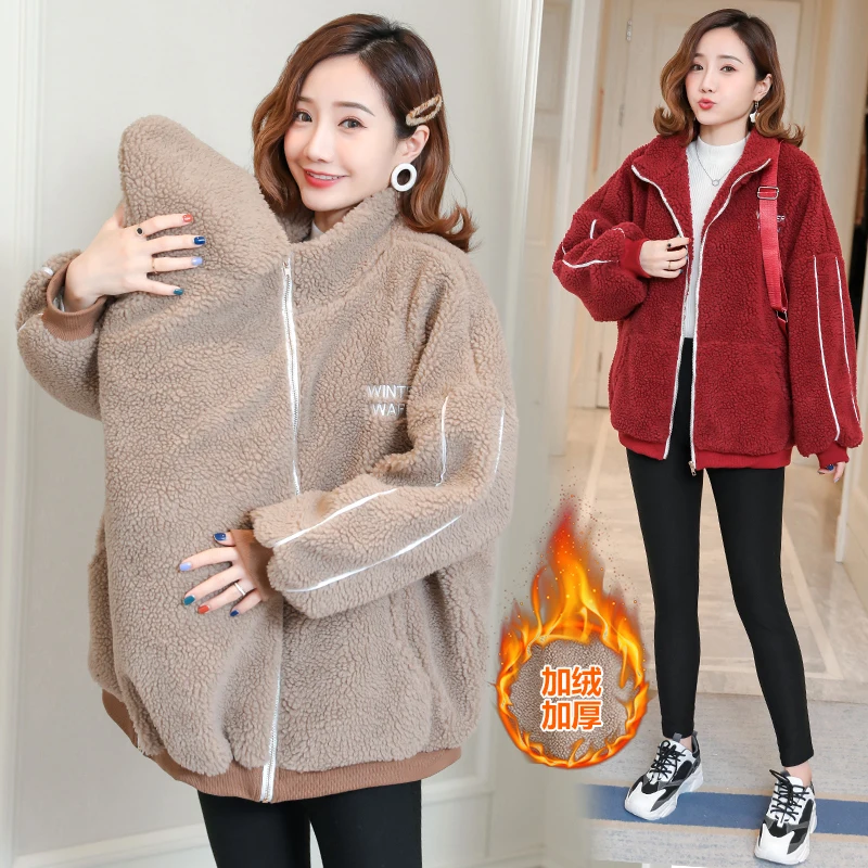 Mother Kangaroo Sweater 3 In 1 Multi-Functional Autumn Winter Maternity Women 's Clothing Thickened Pregnancy Wearing Coat
