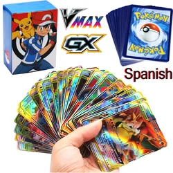 Cartes Pokemon GX EX VMAX pour enfants, dernière Version espagnole, brillantes, entraîneur d'énergie holographique, jeu, jouets de Collection 