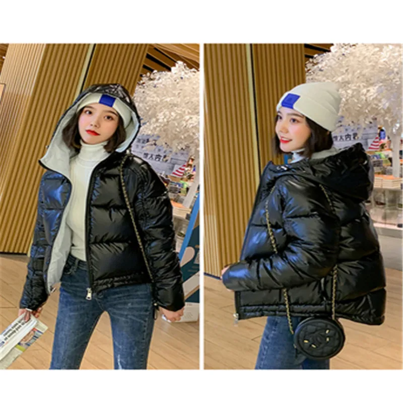 nueva moda tendencia Повседневная Chaqueta de algodón ropa de invierno suelta pan ropa mujer grueso abajo abrigo mujer corto - Цвет: 2