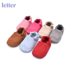 Bebê de alta qualidade sapatos de couro nubuck infantil da criança do bebê menina menino mocassins macios sapatos recém nascidos do bebê primeiro a pé